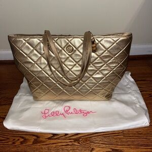 Lilly Pulitzer Quilted Leather Meena Tote